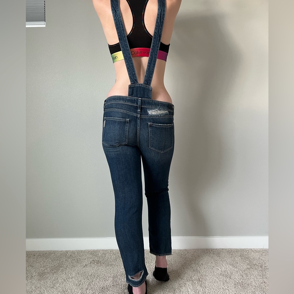 Paige blue denim jean overalls size 27